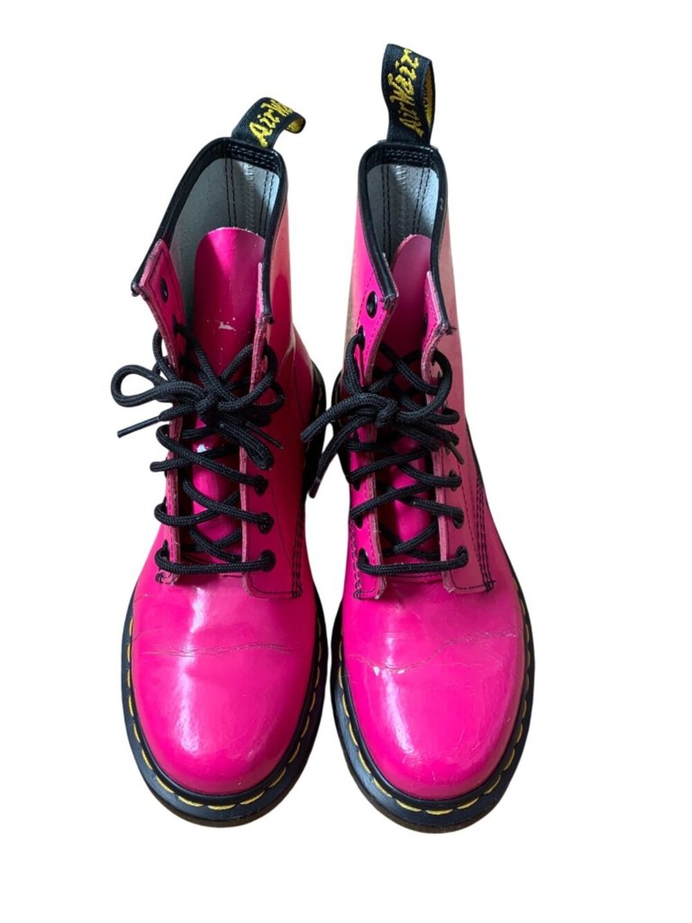 Dr. Martens 1460 Hot Pink Patent Leather 8 Eye Boots US 7 EU 38 Lace Up